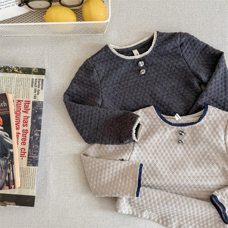 長袖Tシャツ キッズトップス エンボスフラワー長袖Tシャツ【mh0009005】