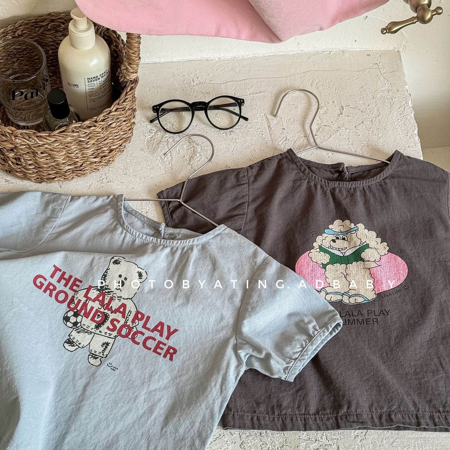 半袖Tシャツ ベアくま/ドッグ犬プリント半袖Tシャツ【mh0009378】