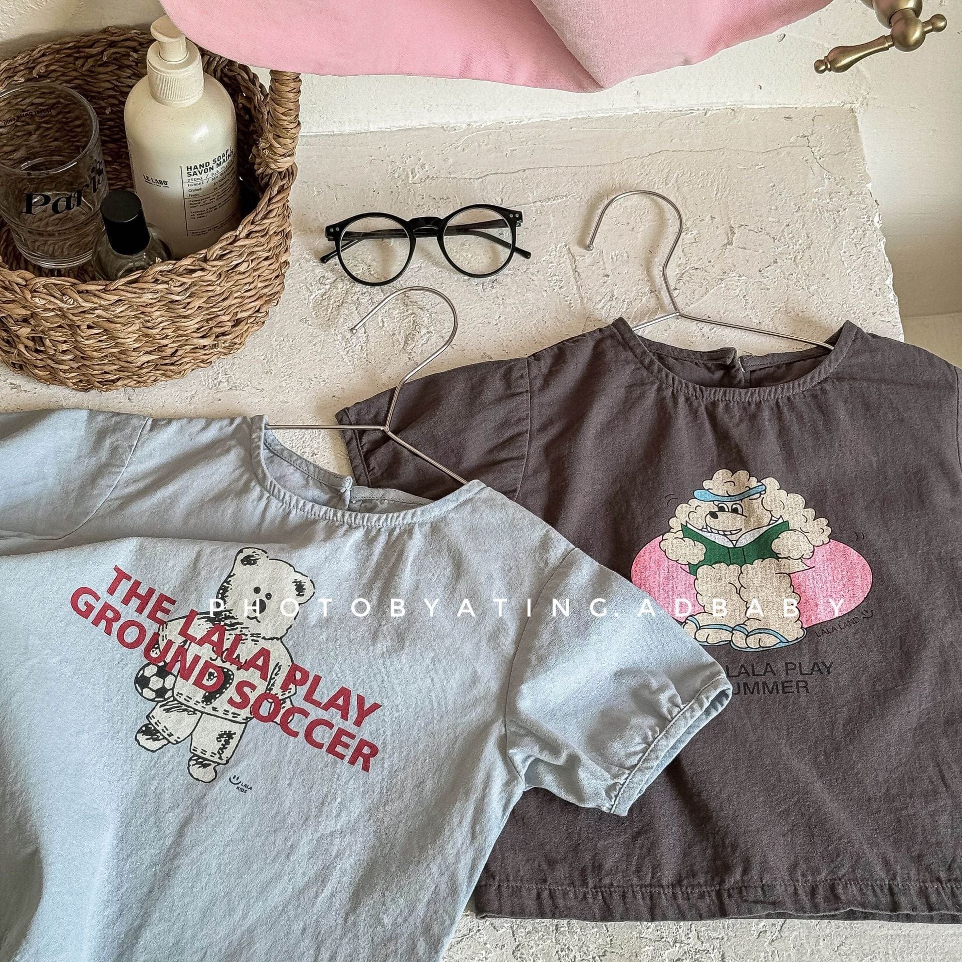 半袖Tシャツ ベアくま/ドッグ犬プリント半袖Tシャツ【mh0009378】