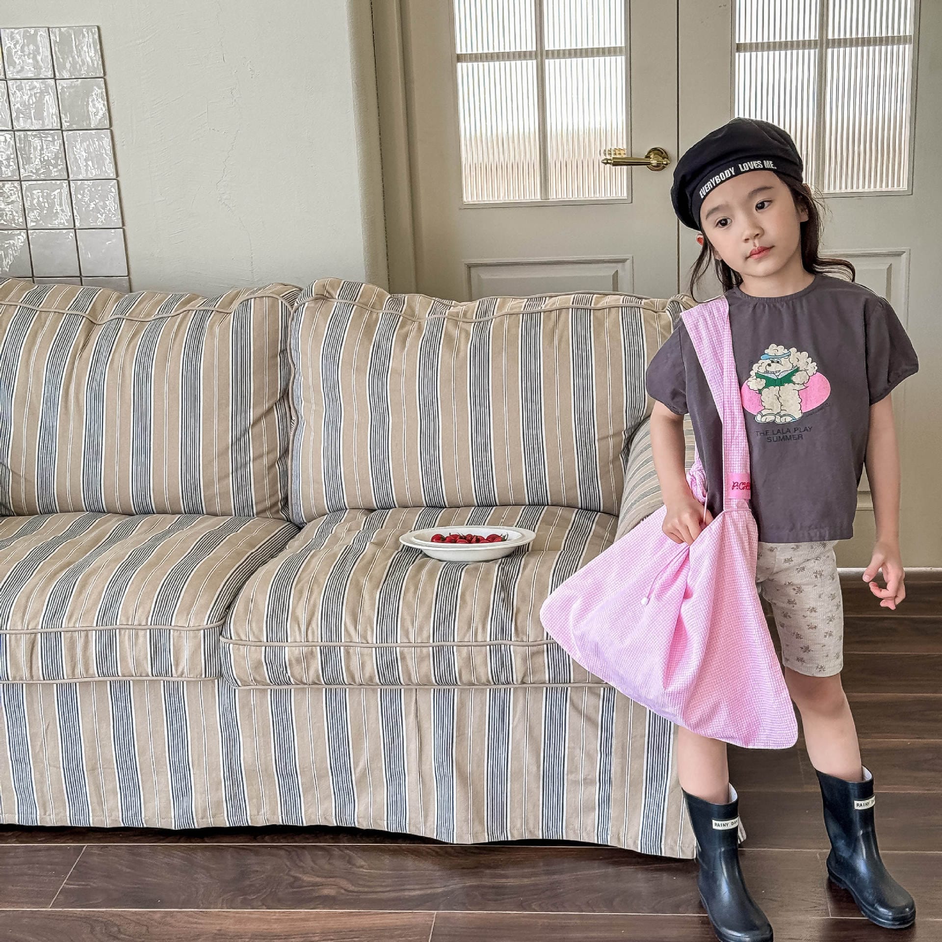 半袖Tシャツ ベアくま/ドッグ犬プリント半袖Tシャツ【mh0009378】