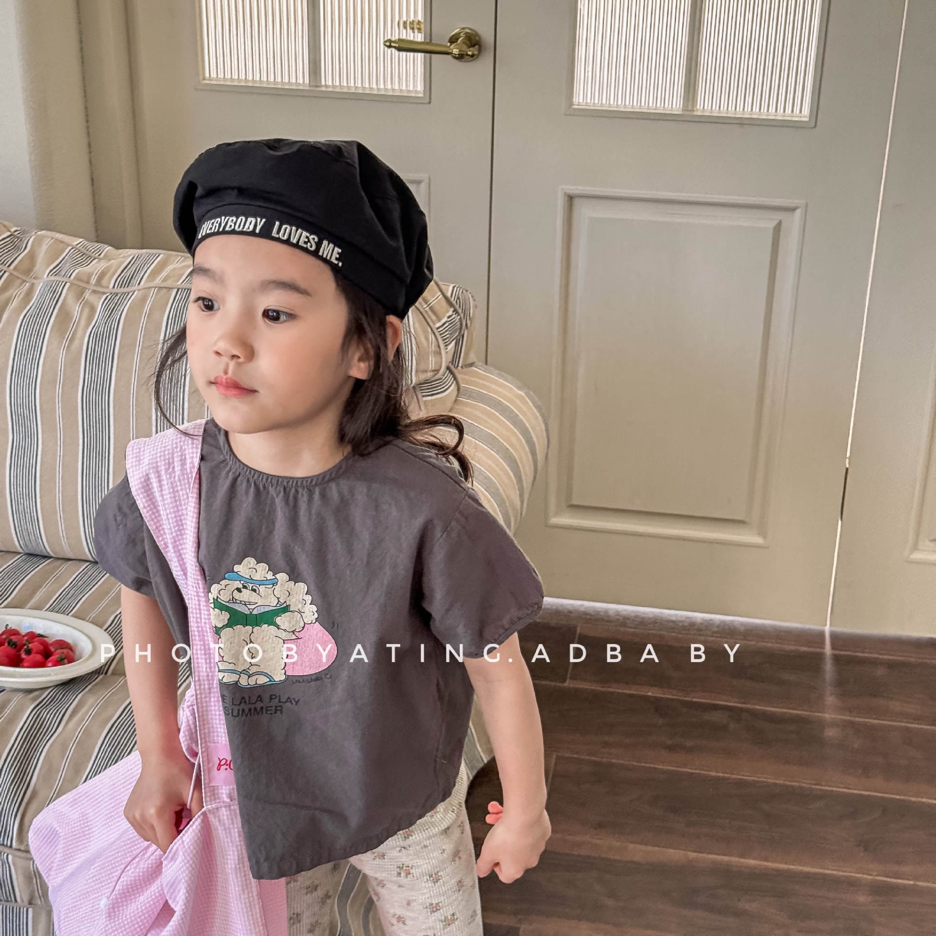 半袖Tシャツ ベアくま/ドッグ犬プリント半袖Tシャツ【mh0009378】