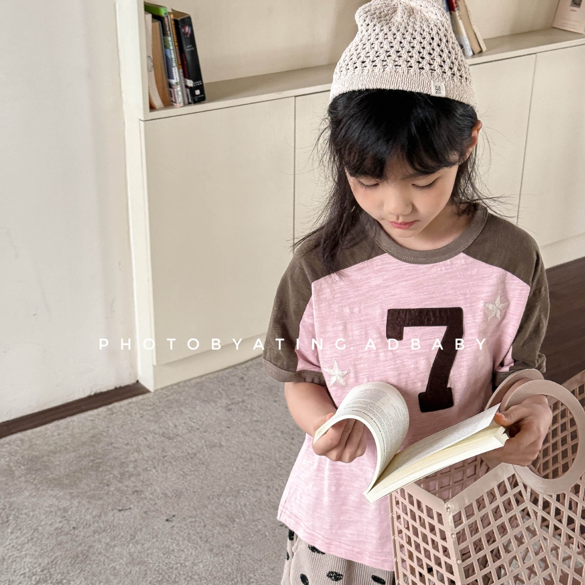 半袖Tシャツ ナンバースターロゴプリントパッチワークラグラン半袖Tシャツ【mh0009382】