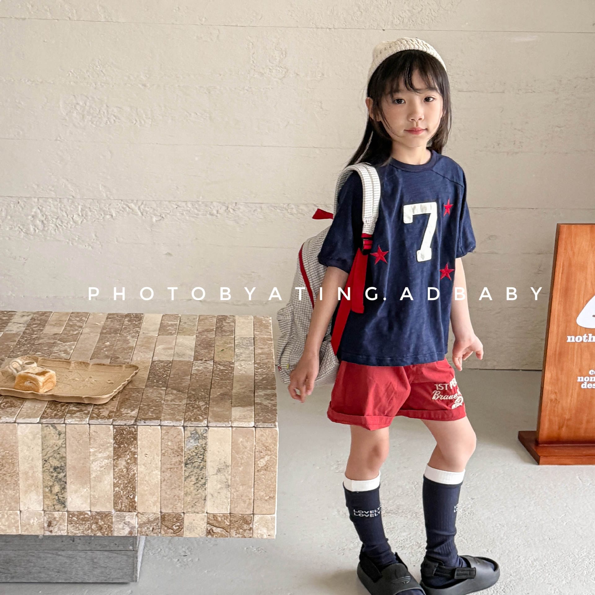 半袖Tシャツ ナンバースターロゴプリントパッチワークラグラン半袖Tシャツ【mh0009382】