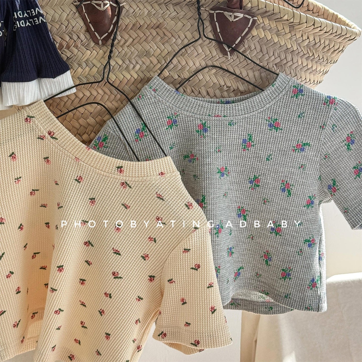 半袖Tシャツ フラワープリント半袖Tシャツ【mh0009783】