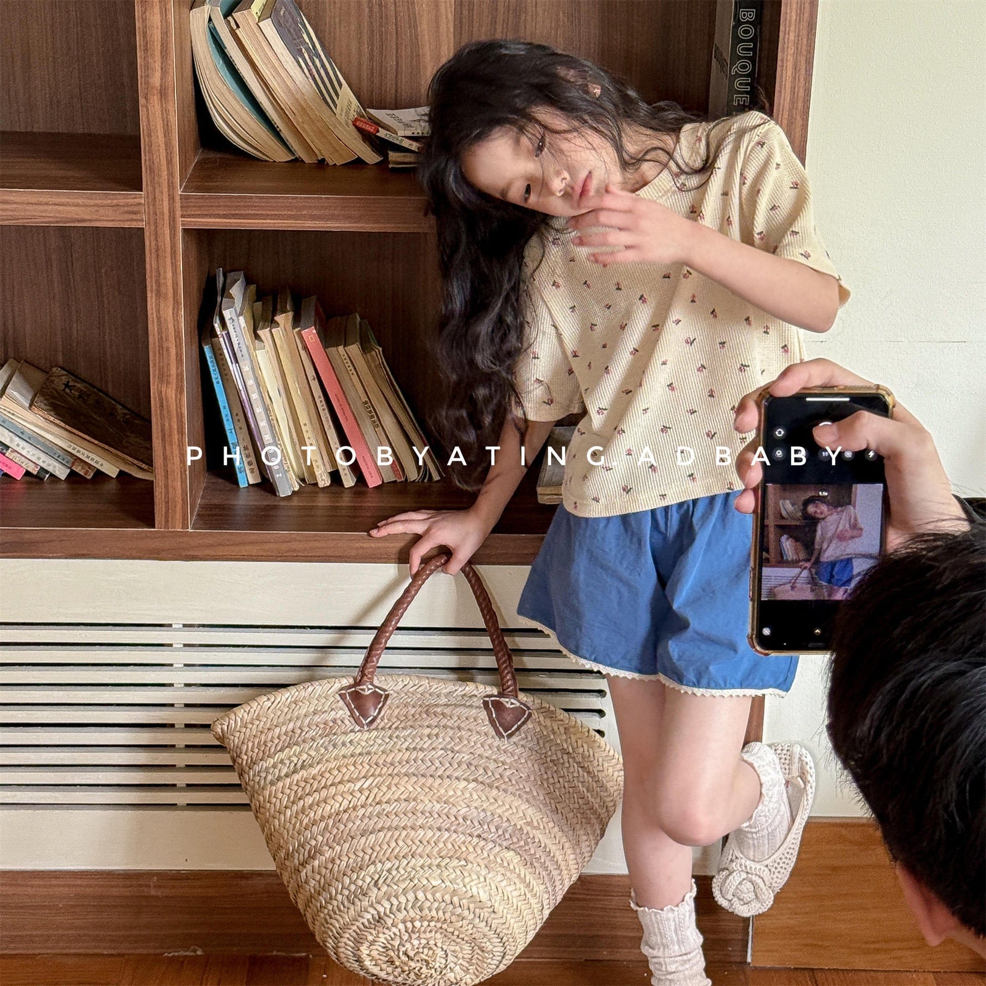 半袖Tシャツ フラワープリント半袖Tシャツ【mh0009783】