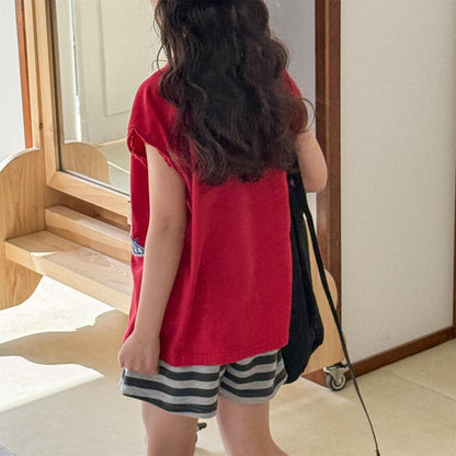 半袖Tシャツ ロゴプリントノースリーブTシャツ【mh0010127】