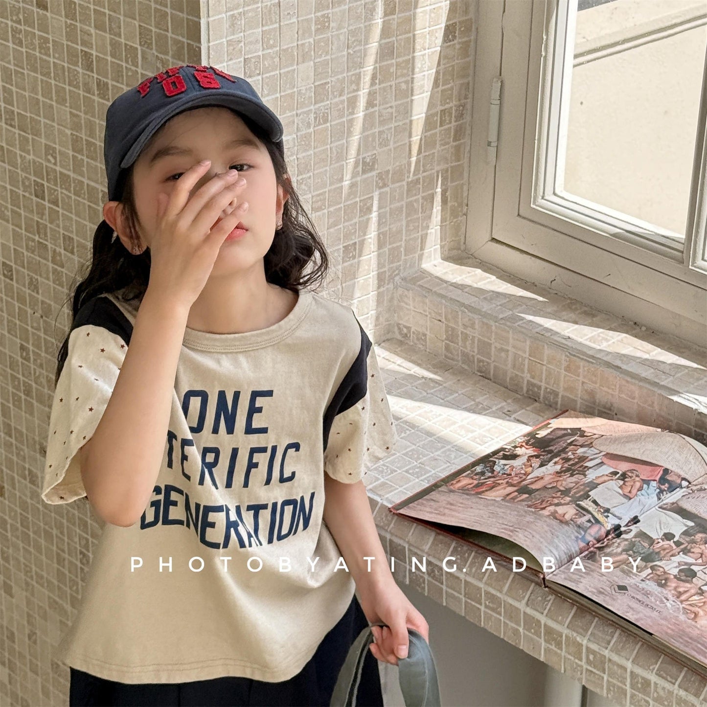 半袖Tシャツ レターロゴパッチワーク半袖Tシャツ【mh0010144】