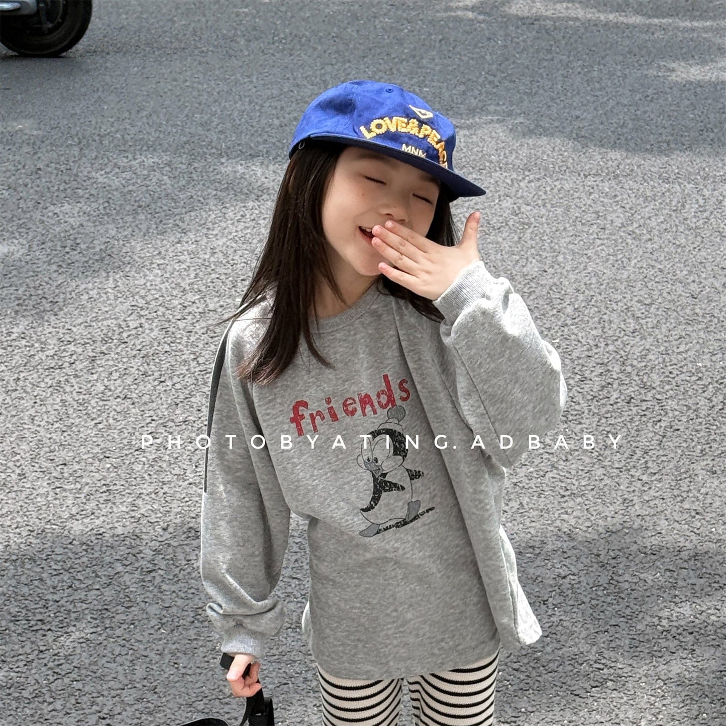 長袖Tシャツ プリント柄サイドライン長袖Tシャツ【mh0010619】