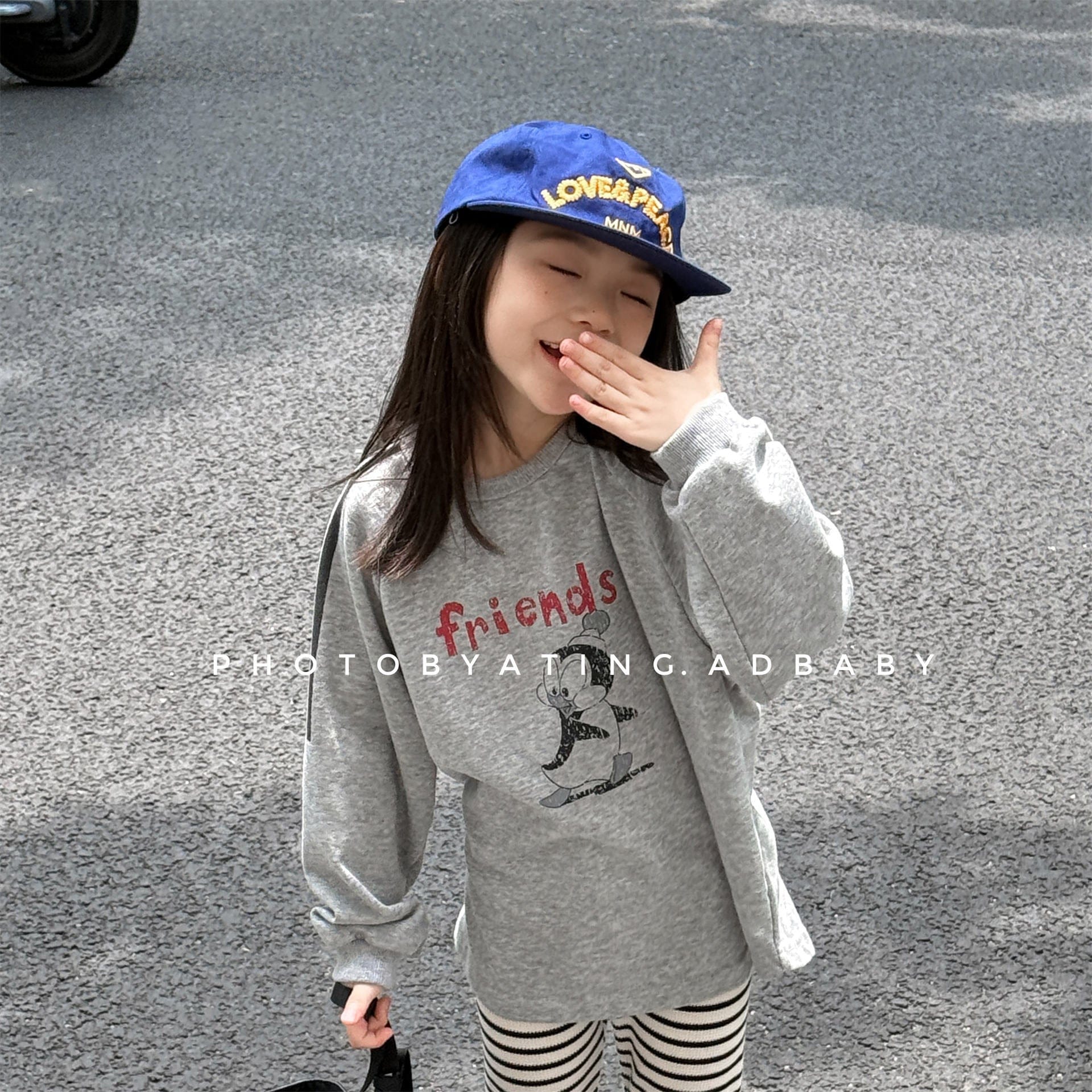 長袖Tシャツ プリント柄サイドライン長袖Tシャツ【mh0010619】