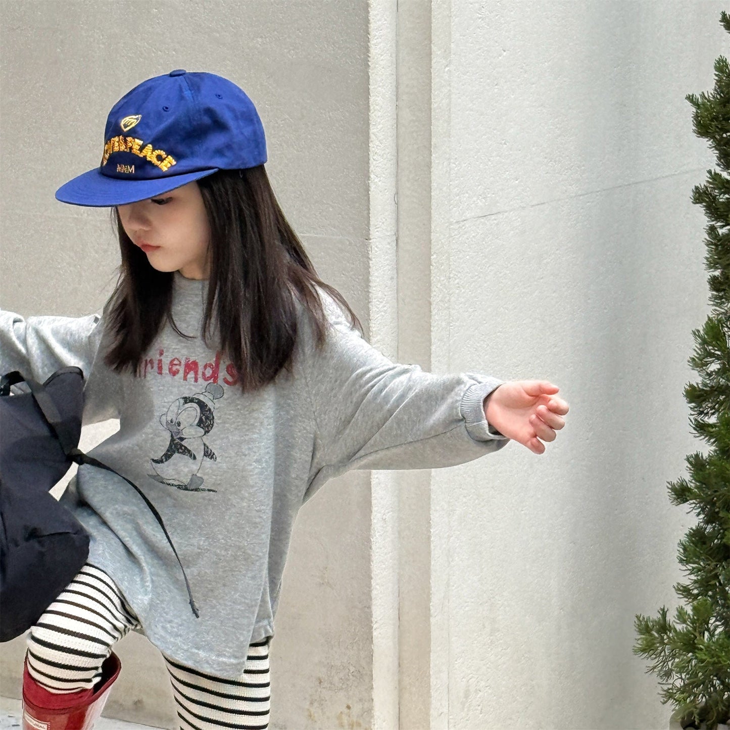 長袖Tシャツ プリント柄サイドライン長袖Tシャツ【mh0010619】