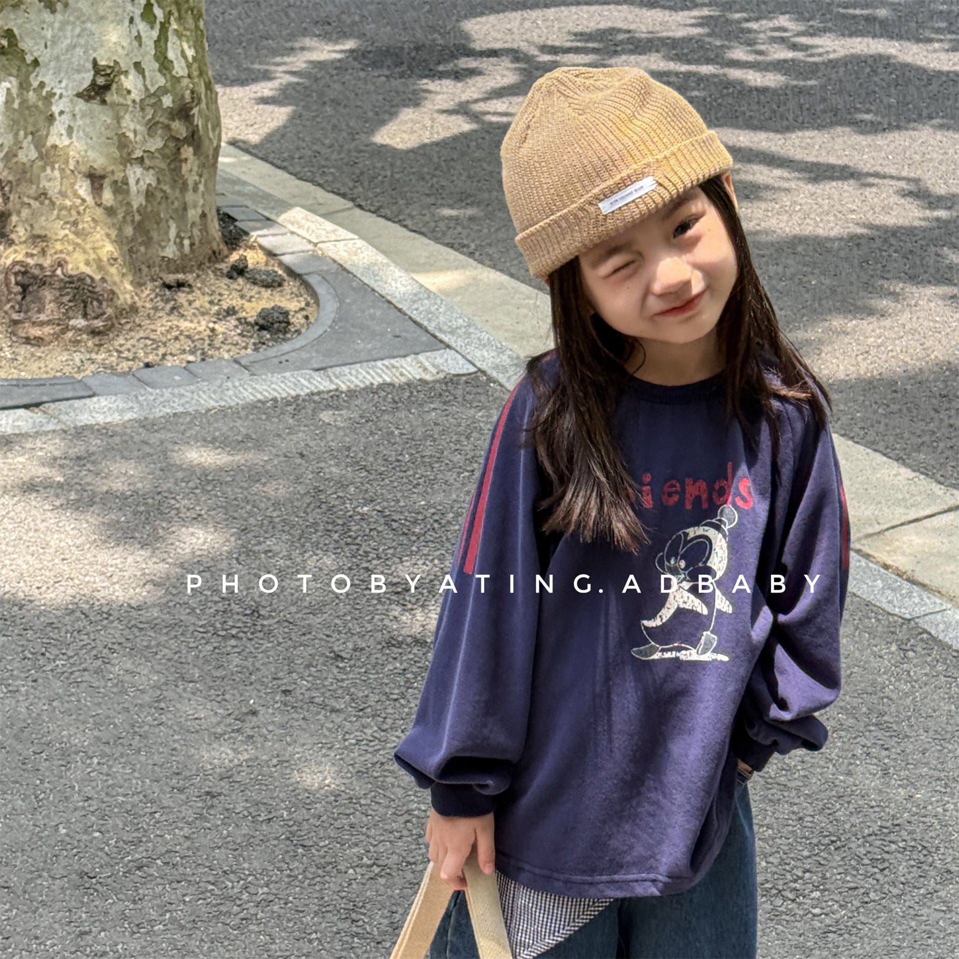 長袖Tシャツ プリント柄サイドライン長袖Tシャツ【mh0010619】