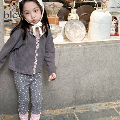 長袖Tシャツ フロントフリルボーダー長袖Tシャツ【mh0010622】