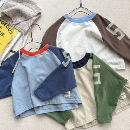 長袖Tシャツ カラフルパッチワーク長袖Tシャツ【mh0010624】