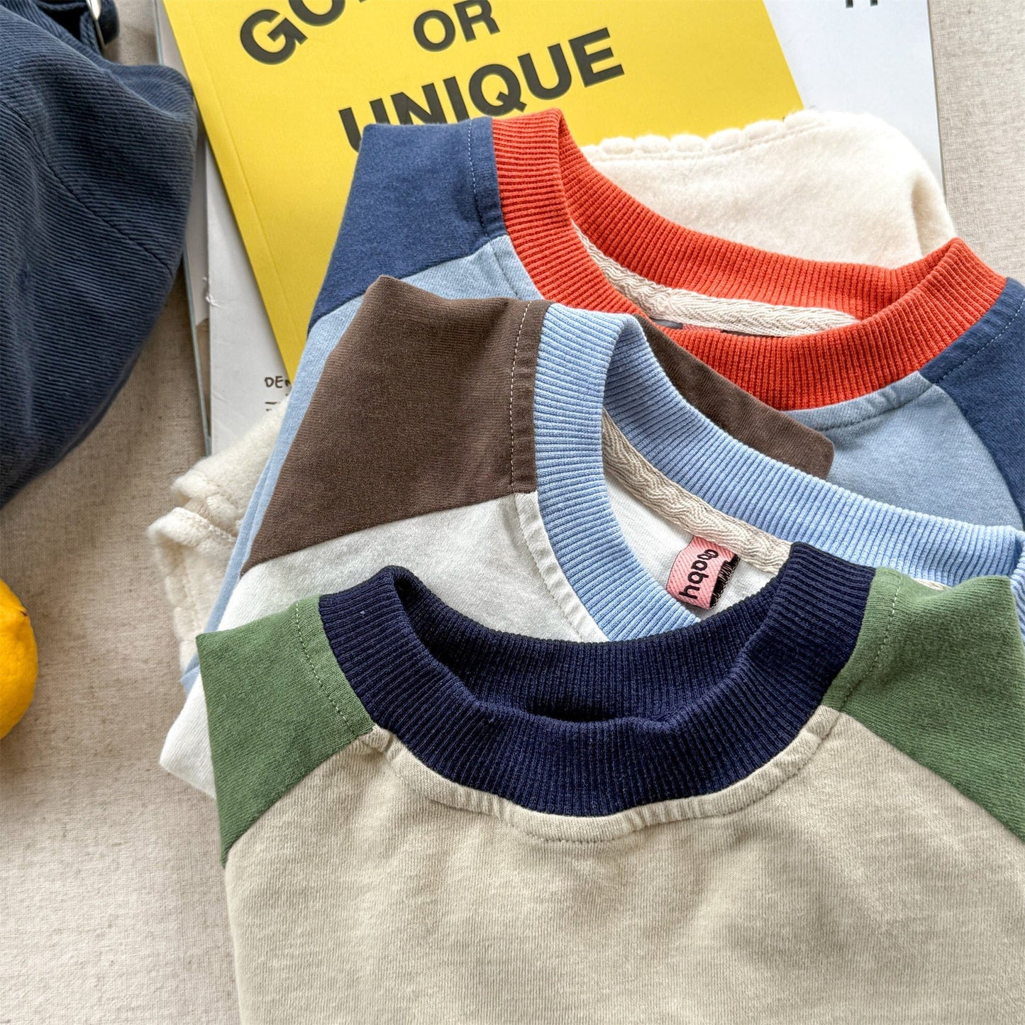 長袖Tシャツ カラフルパッチワーク長袖Tシャツ【mh0010624】