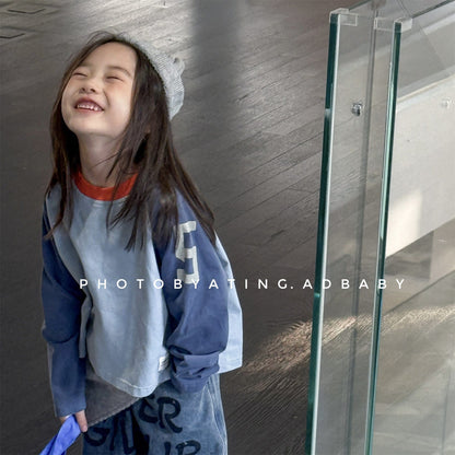 長袖Tシャツ カラフルパッチワーク長袖Tシャツ【mh0010624】