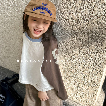 長袖Tシャツ カラフルパッチワーク長袖Tシャツ【mh0010624】