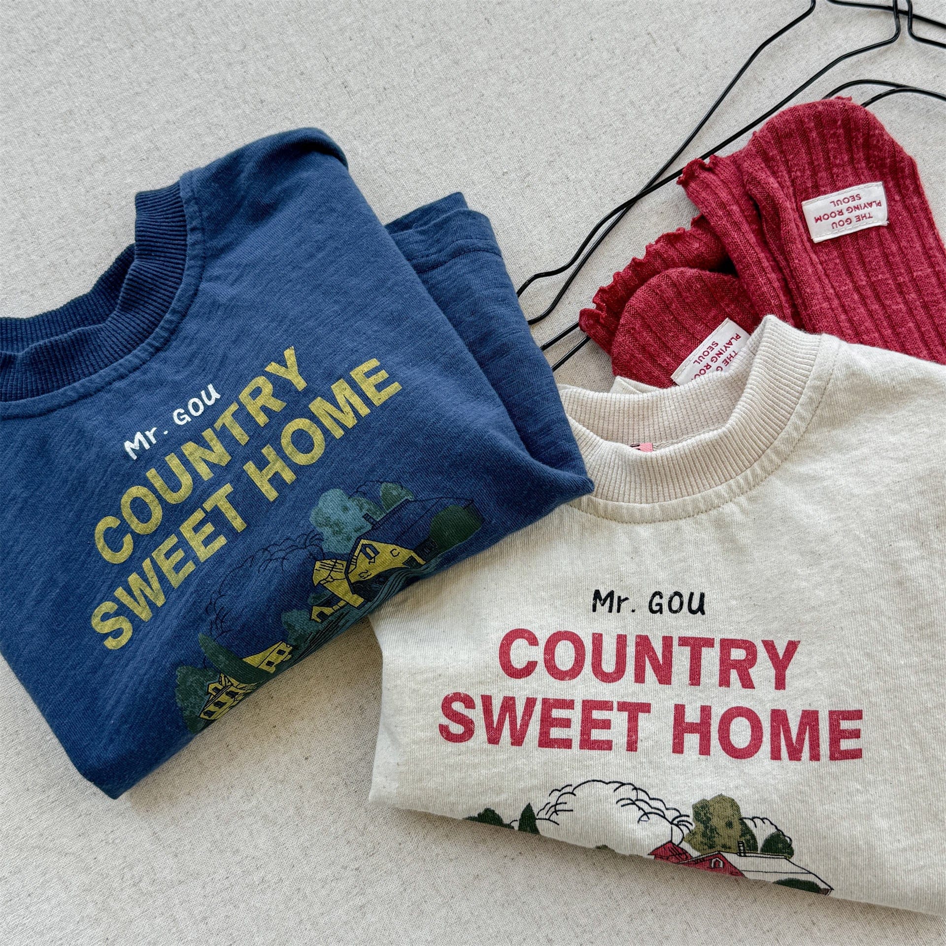 長袖Tシャツ カントリープリント長袖Tシャツ【mh0010628】