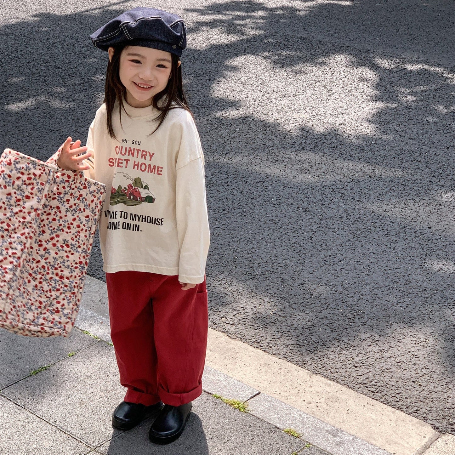 長袖Tシャツ カントリープリント長袖Tシャツ【mh0010628】