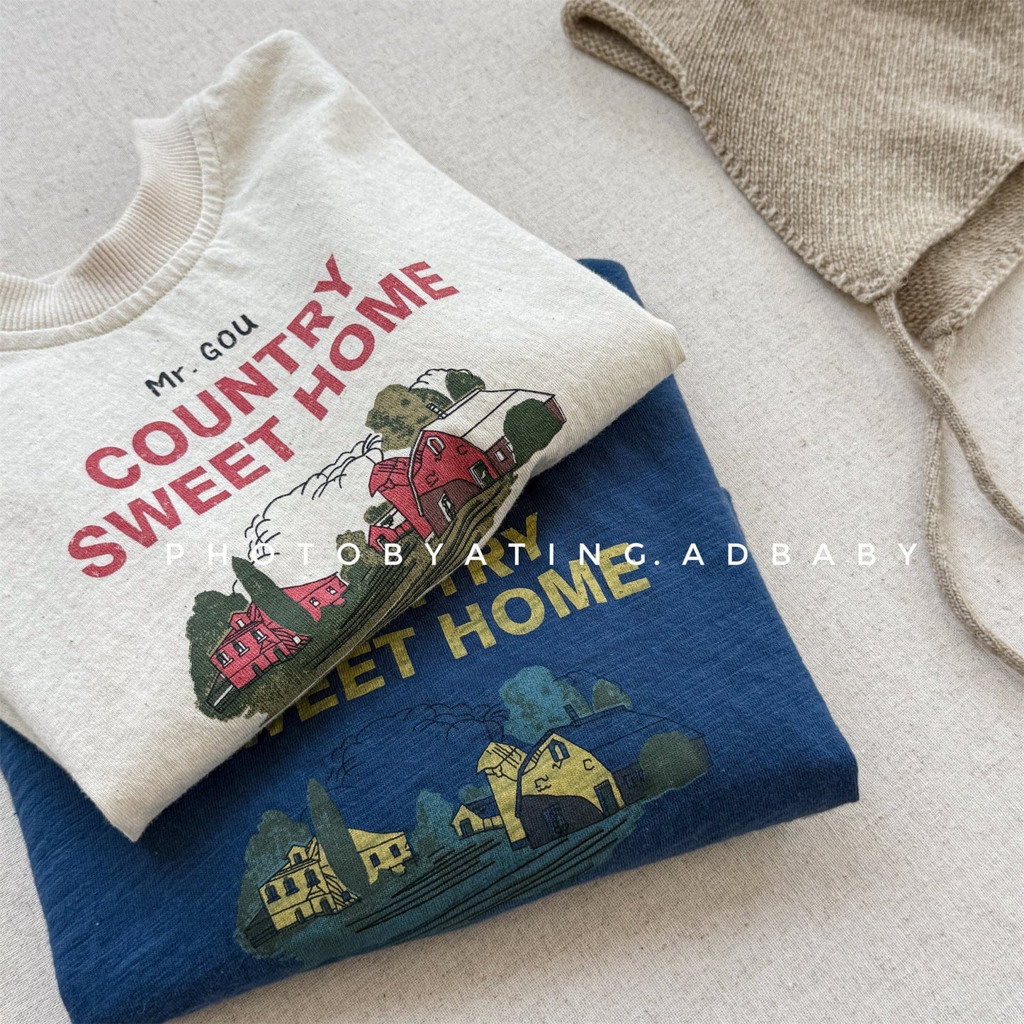 長袖Tシャツ カントリープリント長袖Tシャツ【mh0010628】