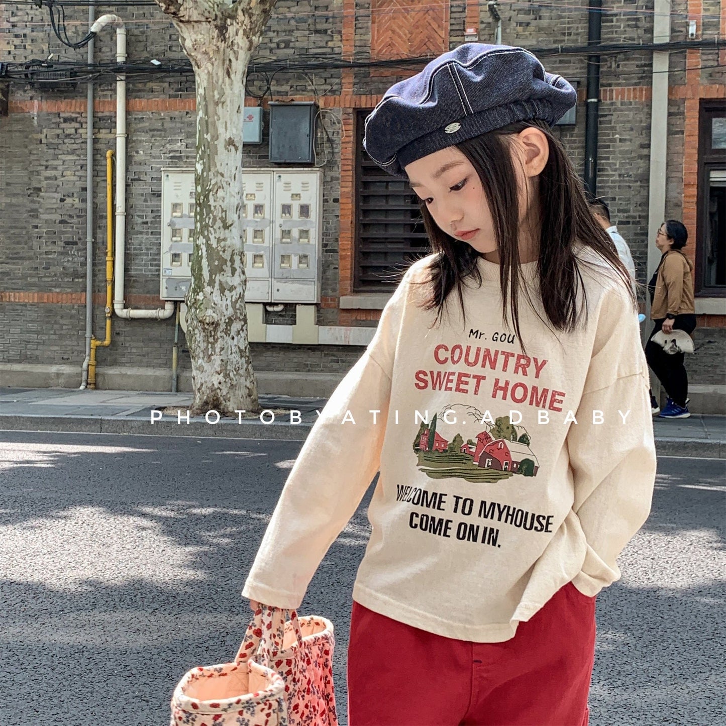 長袖Tシャツ カントリープリント長袖Tシャツ【mh0010628】