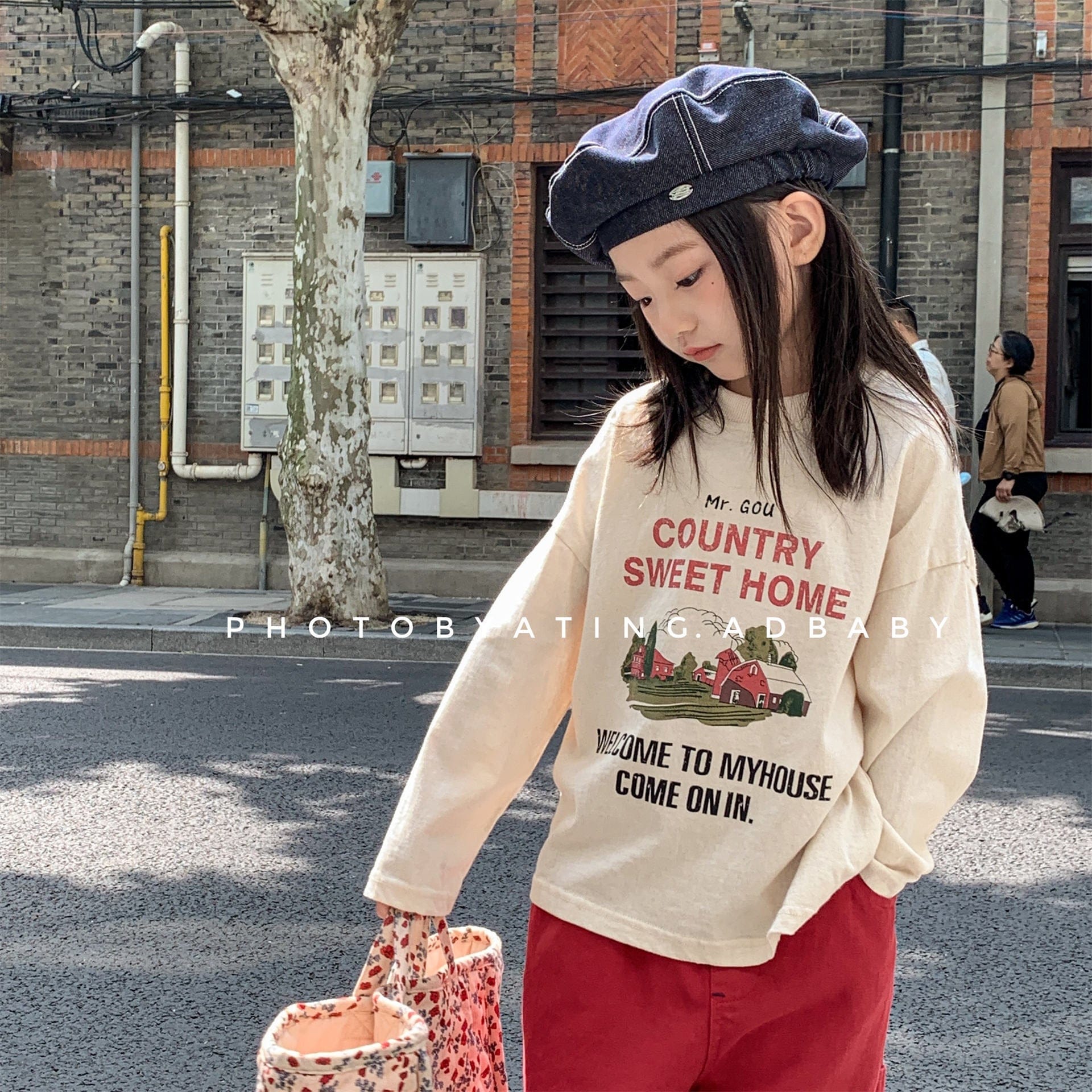 長袖Tシャツ カントリープリント長袖Tシャツ【mh0010628】