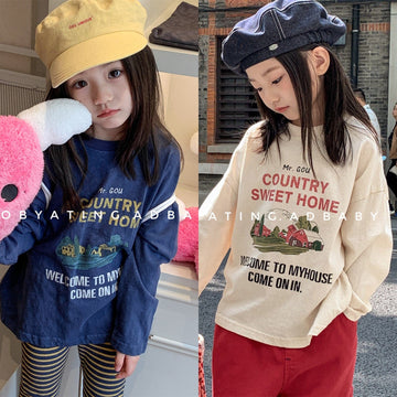 長袖Tシャツ カントリープリント長袖Tシャツ【mh0010628】