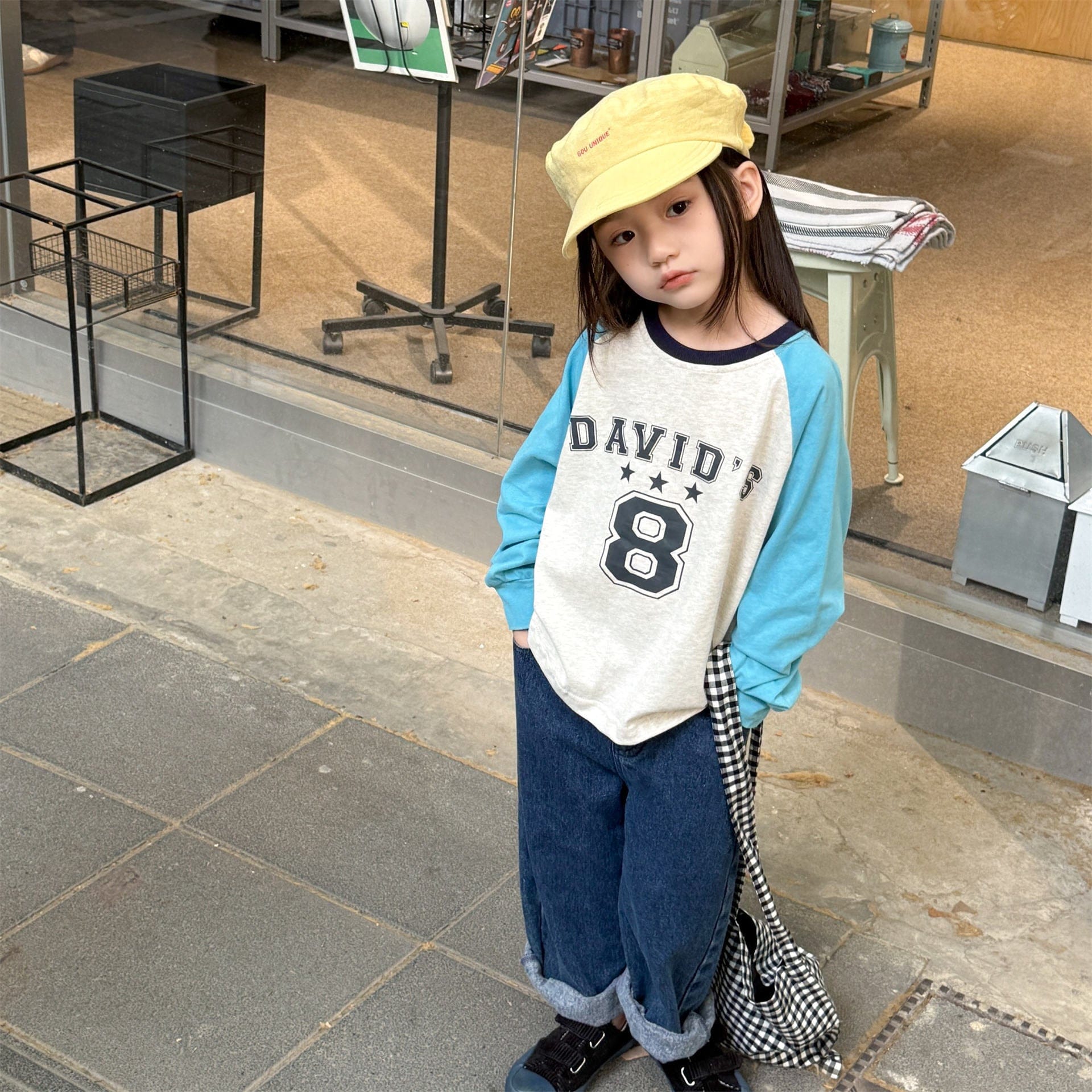 長袖Tシャツ パッチワークラグラン長袖Tシャツ【mh0010630】