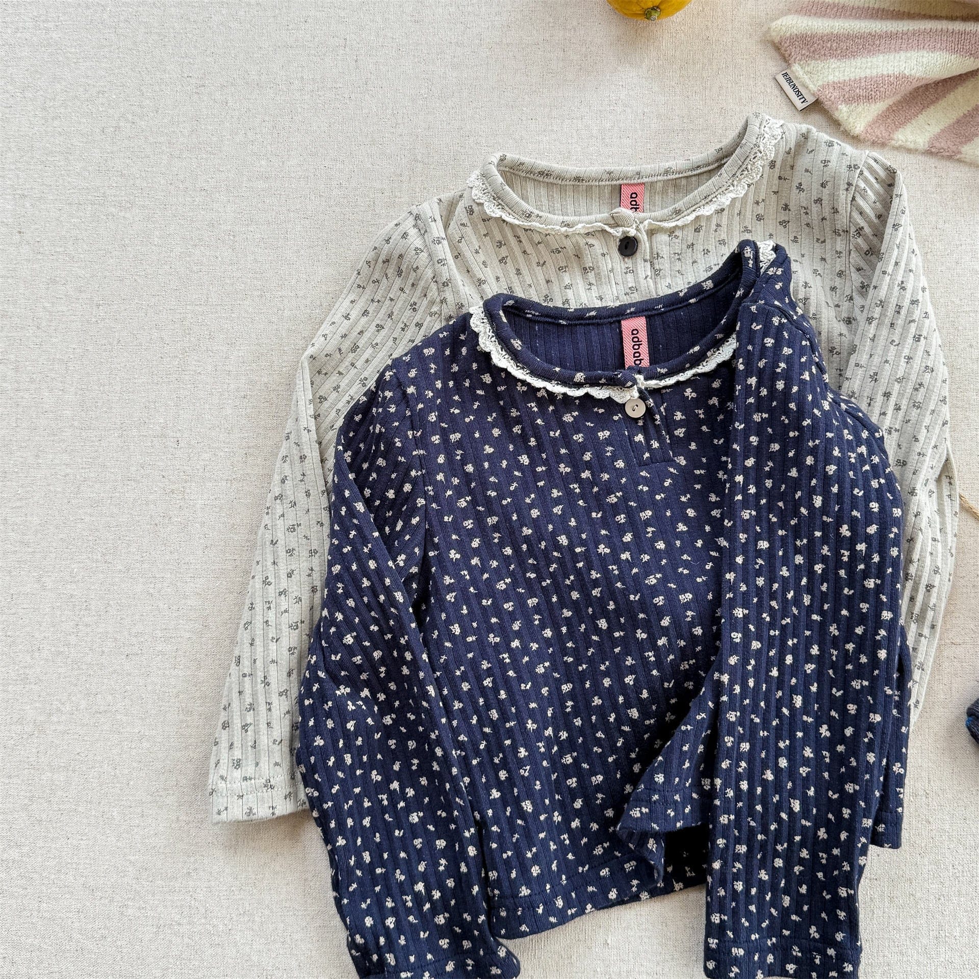 長袖Tシャツ フラワー小花柄プリント長袖Tシャツカットソー【mh0010631】