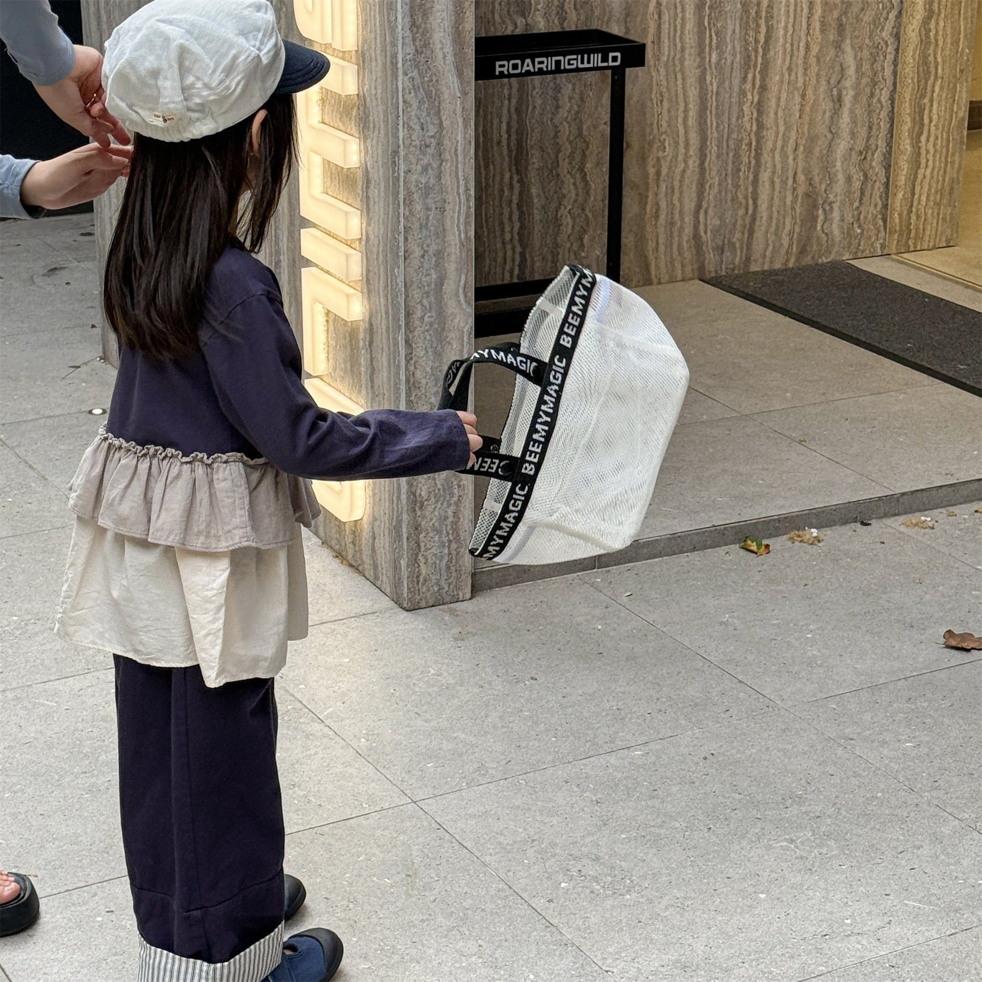 長袖Tシャツ フリル裾リブ長袖Tシャツチュニックカットソー【mh0010803】