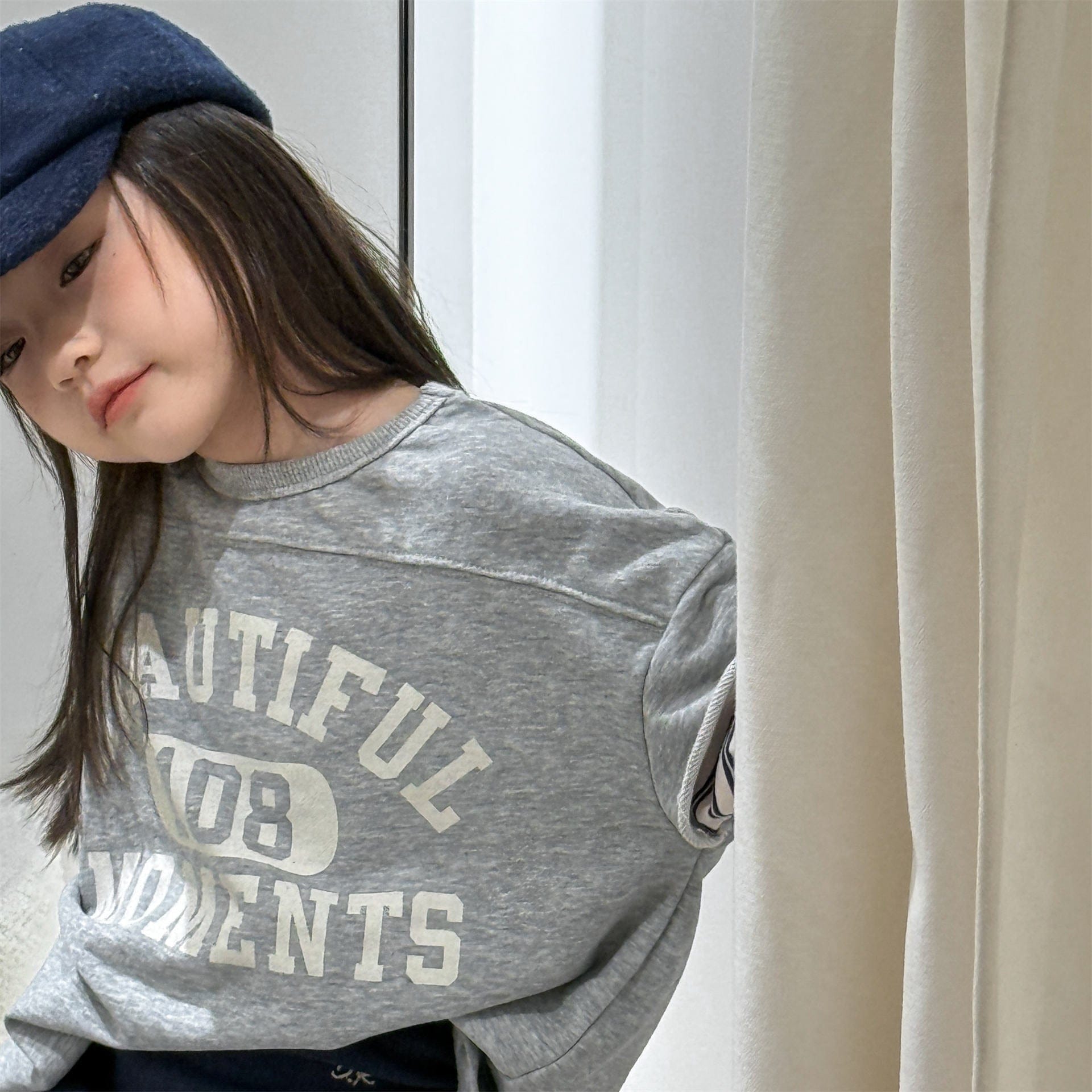 長袖Tシャツ ロゴプリントベストドッキング長袖Tシャツ スウェット【mh0010806】