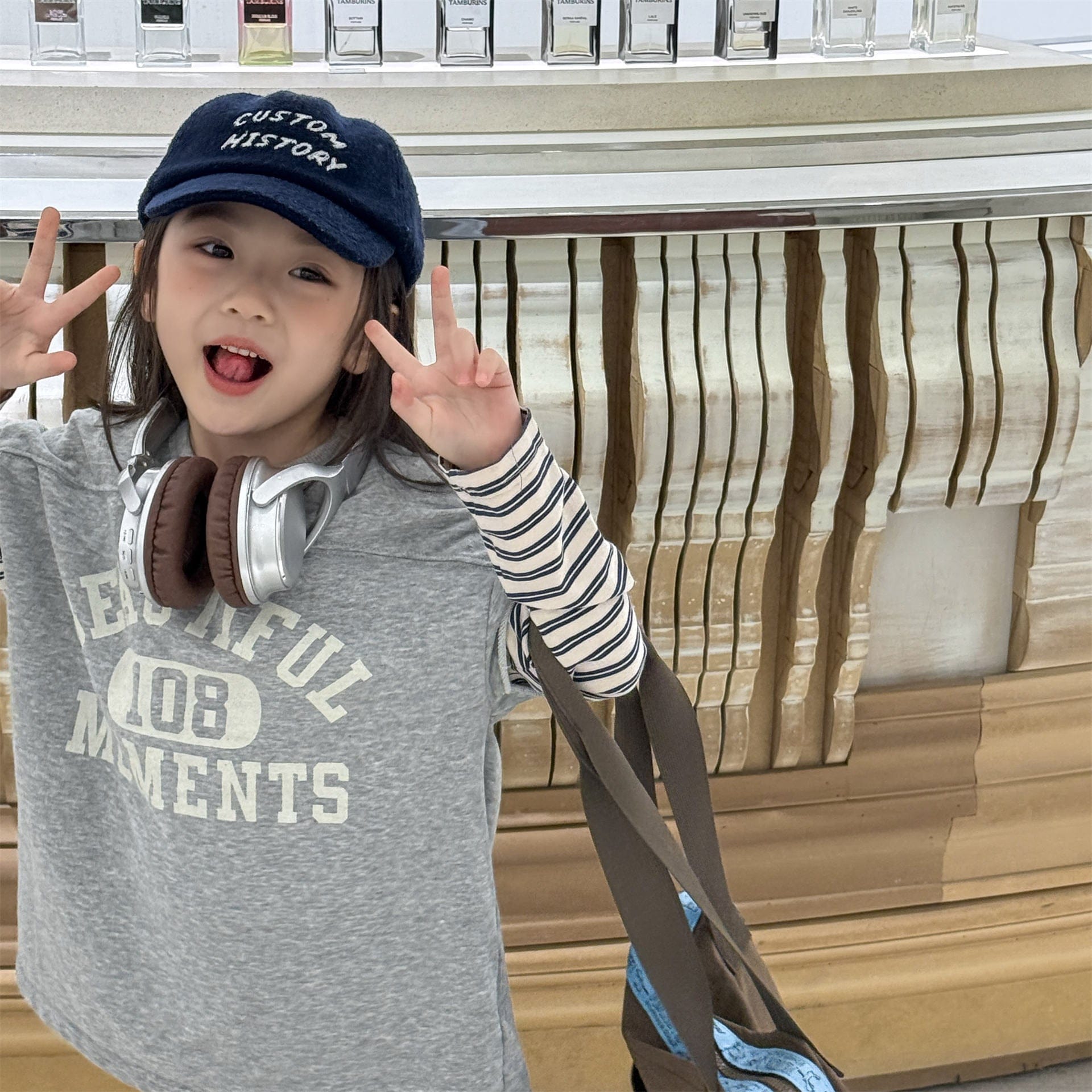 長袖Tシャツ ロゴプリントベストドッキング長袖Tシャツ スウェット【mh0010806】