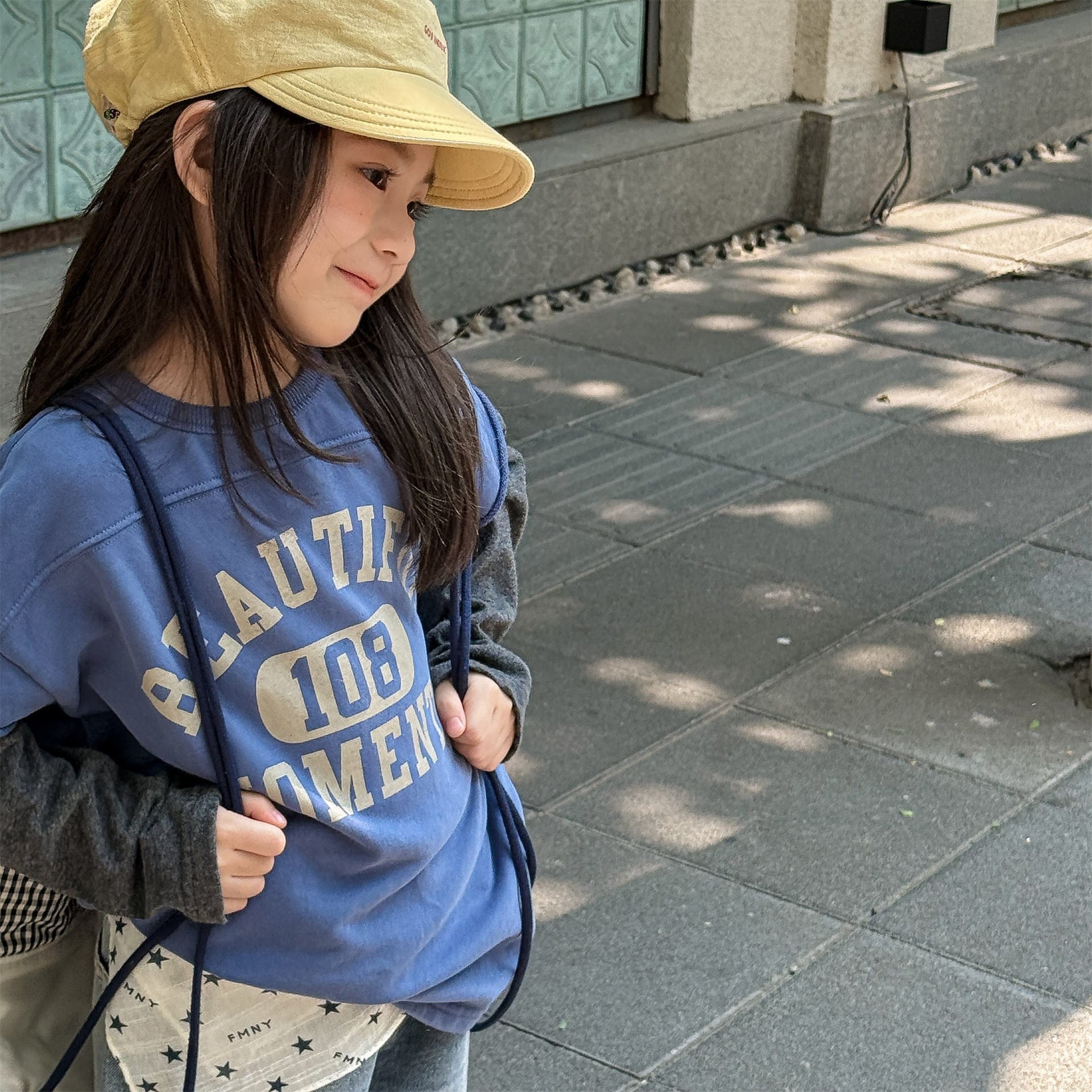 長袖Tシャツ ロゴプリントベストドッキング長袖Tシャツ スウェット【mh0010806】