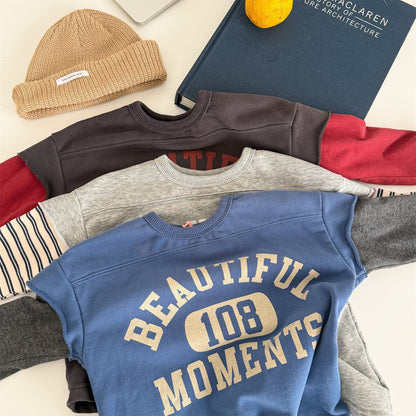 長袖Tシャツ ロゴプリントベストドッキング長袖Tシャツ スウェット【mh0010806】