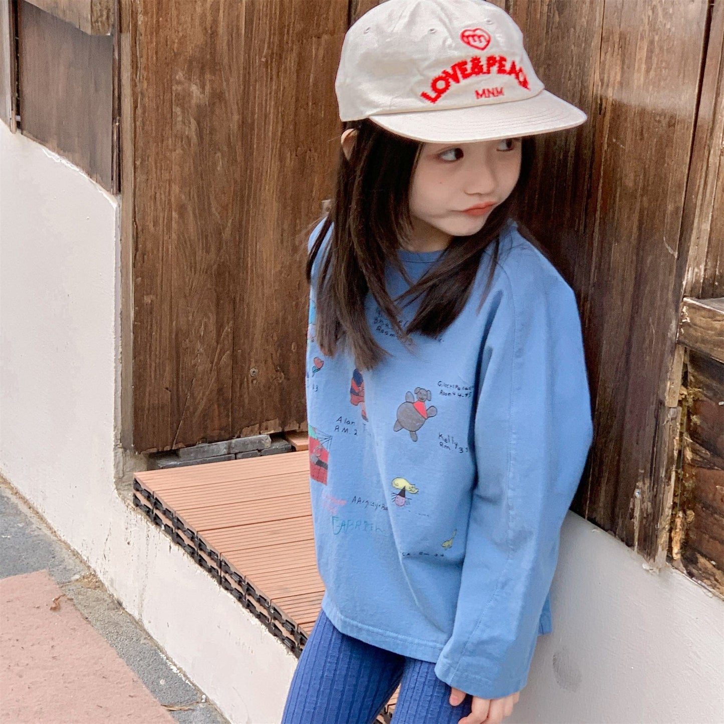 長袖Tシャツ イラストプリント長袖Tシャツ スウェット【mh0010807】