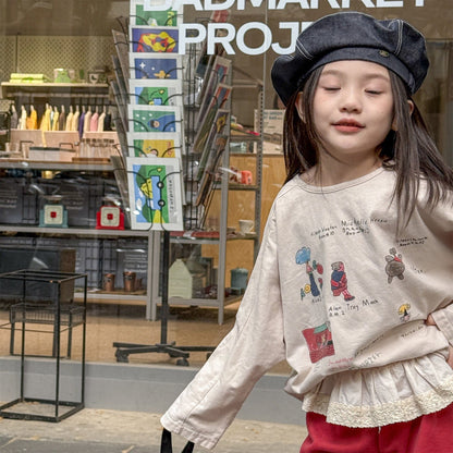 長袖Tシャツ イラストプリント長袖Tシャツ スウェット【mh0010807】