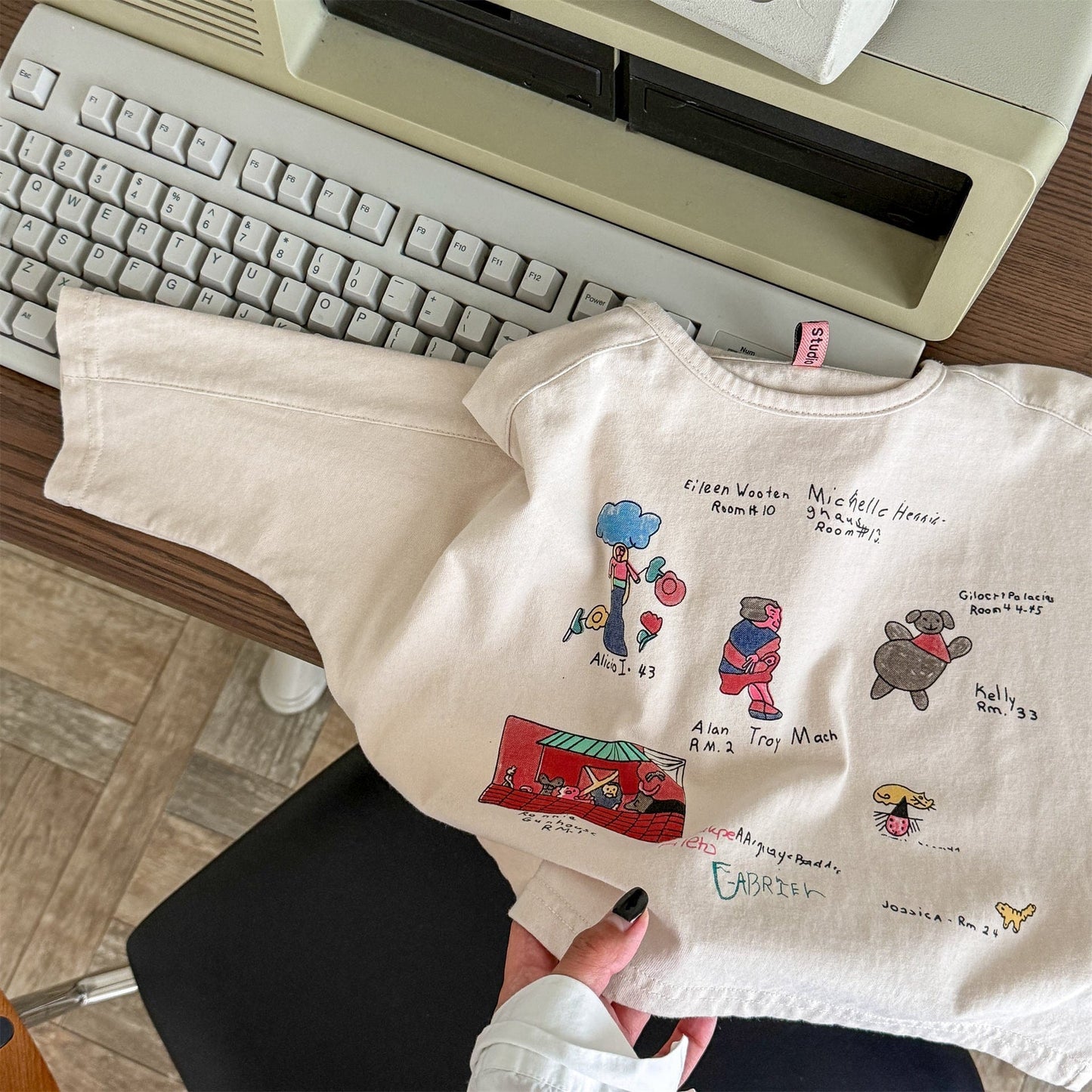 長袖Tシャツ イラストプリント長袖Tシャツ スウェット【mh0010807】