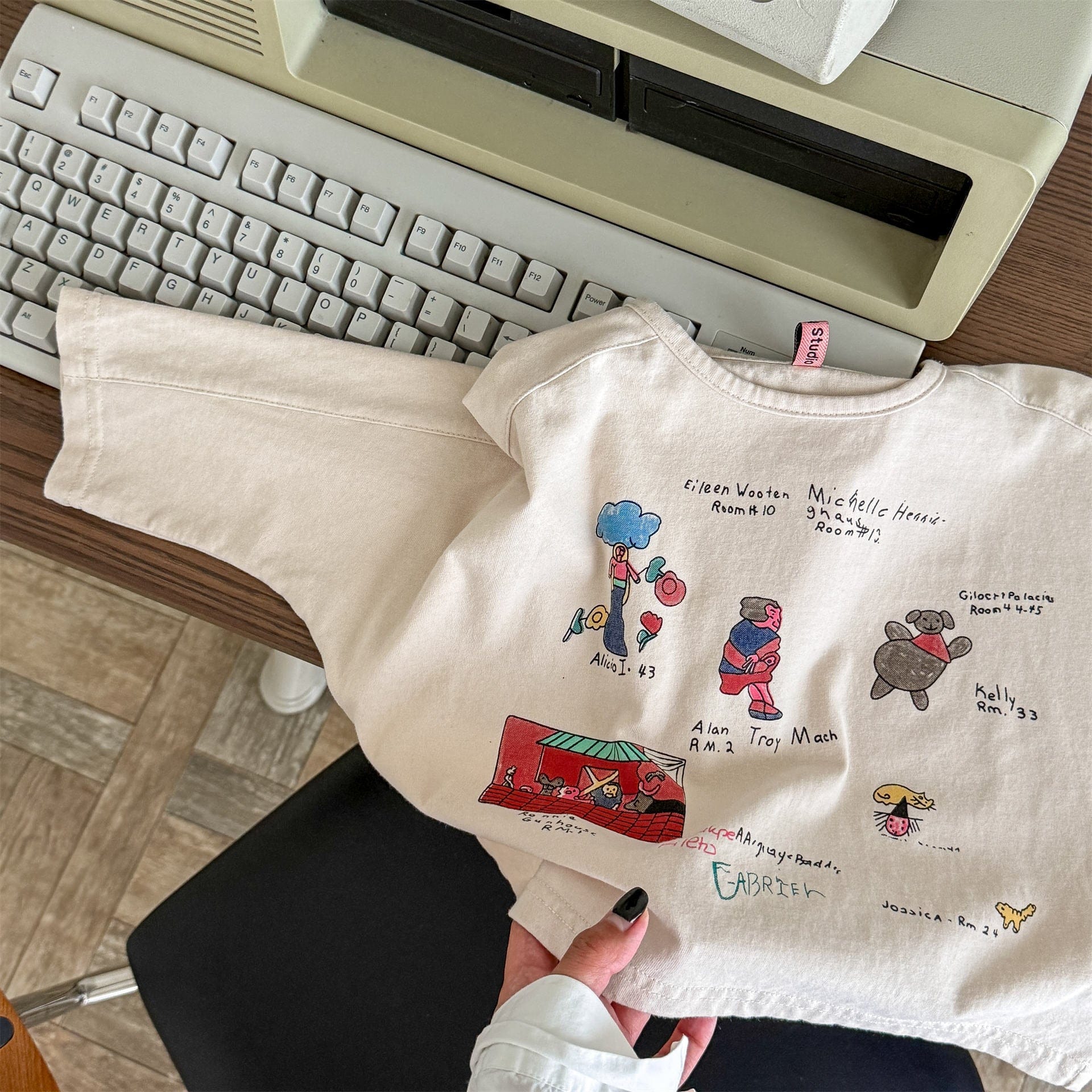 長袖Tシャツ イラストプリント長袖Tシャツ スウェット【mh0010807】