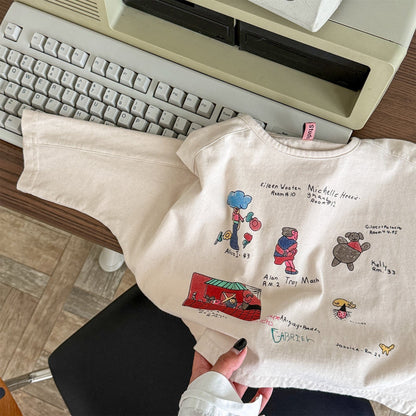 長袖Tシャツ イラストプリント長袖Tシャツ スウェット【mh0010807】