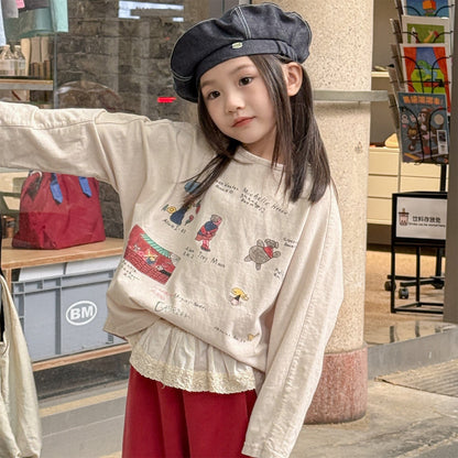 長袖Tシャツ イラストプリント長袖Tシャツ スウェット【mh0010807】