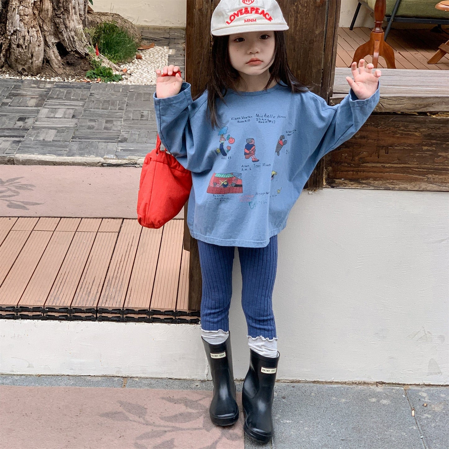 長袖Tシャツ イラストプリント長袖Tシャツ スウェット【mh0010807】