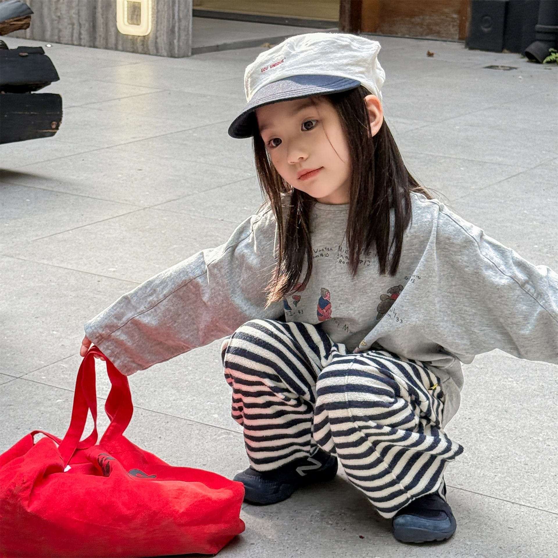 長袖Tシャツ イラストプリント長袖Tシャツ スウェット【mh0010807】