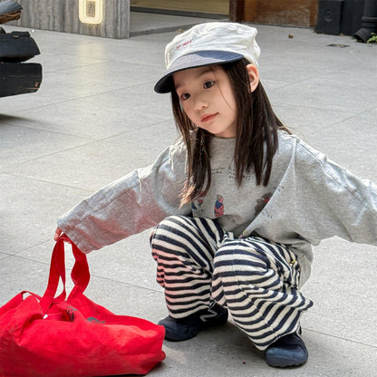 長袖Tシャツ イラストプリント長袖Tシャツ スウェット【mh0010807】