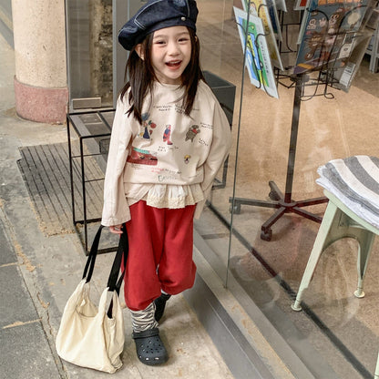 長袖Tシャツ イラストプリント長袖Tシャツ スウェット【mh0010807】