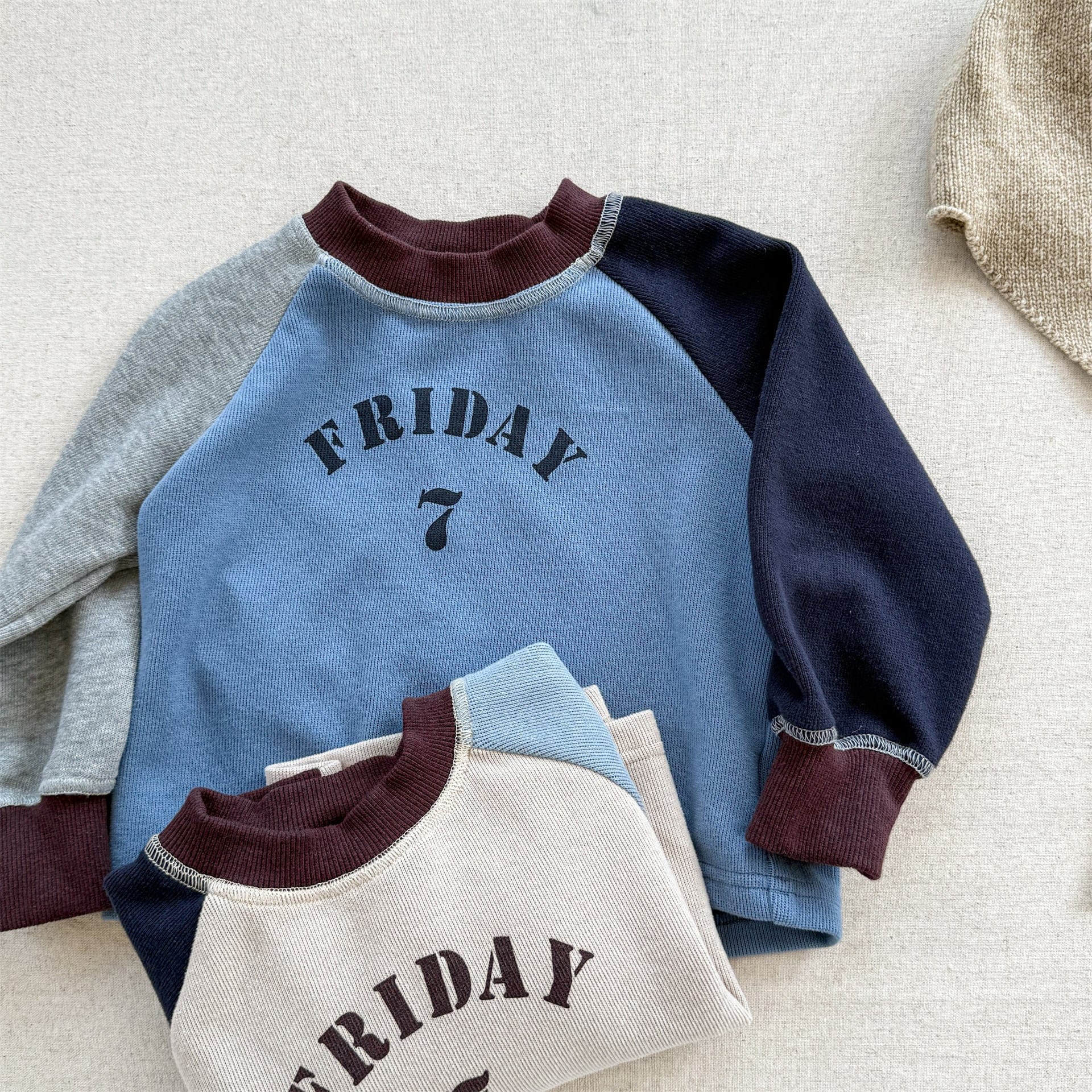 長袖Tシャツ ロゴプリント長袖スウェット ラグランTシャツ【mh0010812】