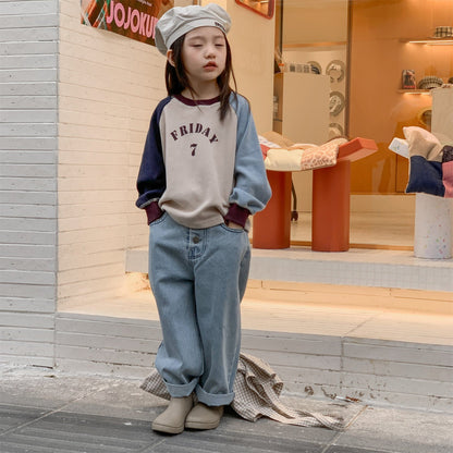 長袖Tシャツ ロゴプリント長袖スウェット ラグランTシャツ【mh0010812】