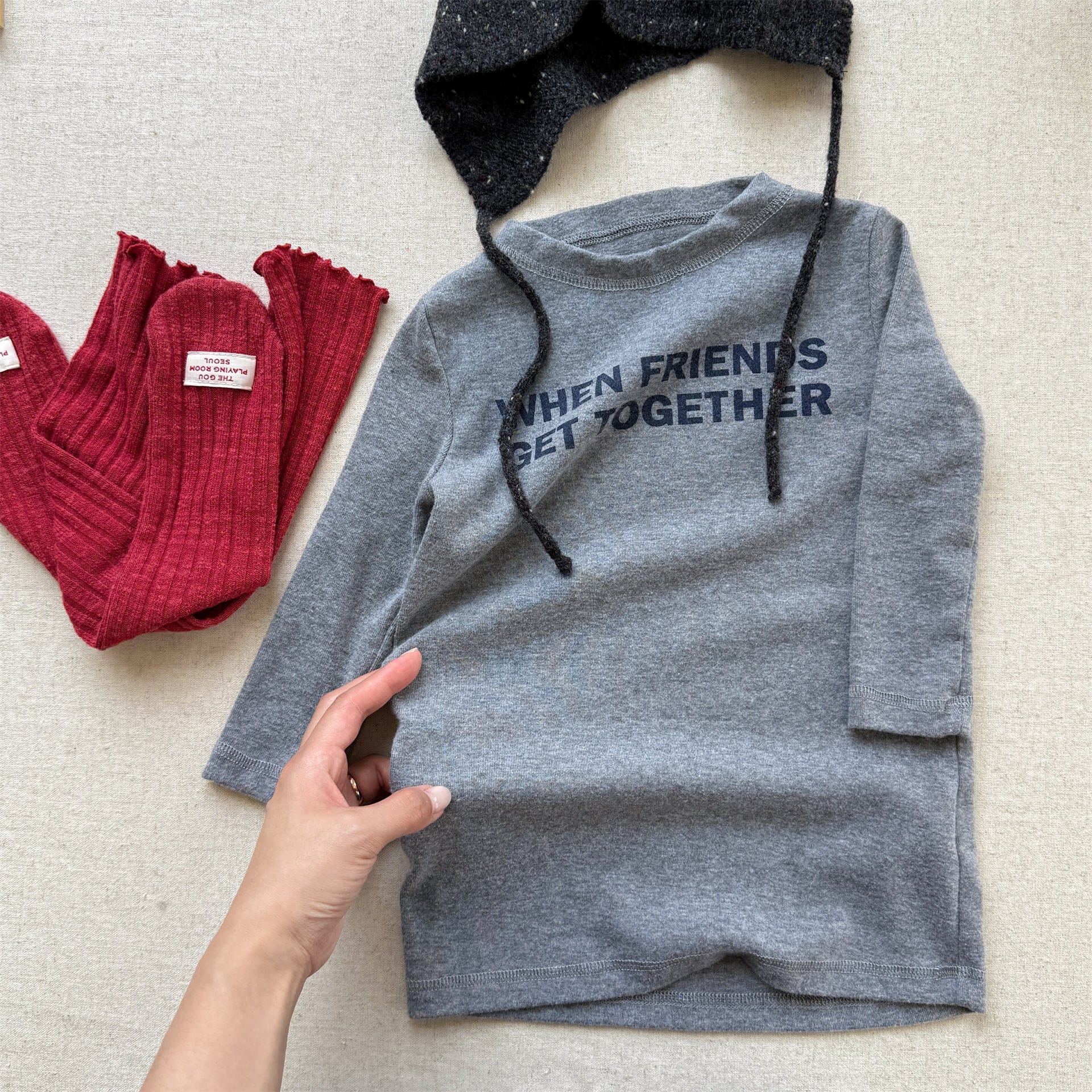 長袖Tシャツ ロゴプリント長袖Tシャツハイネックカットソー【mh0010913】