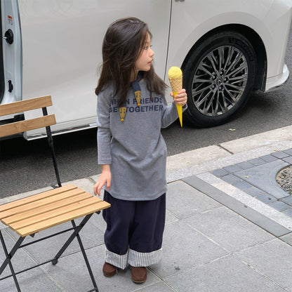 長袖Tシャツ ロゴプリント長袖Tシャツハイネックカットソー【mh0010913】