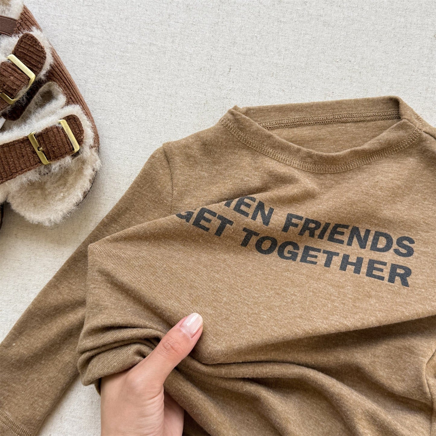 長袖Tシャツ ロゴプリント長袖Tシャツハイネックカットソー【mh0010913】