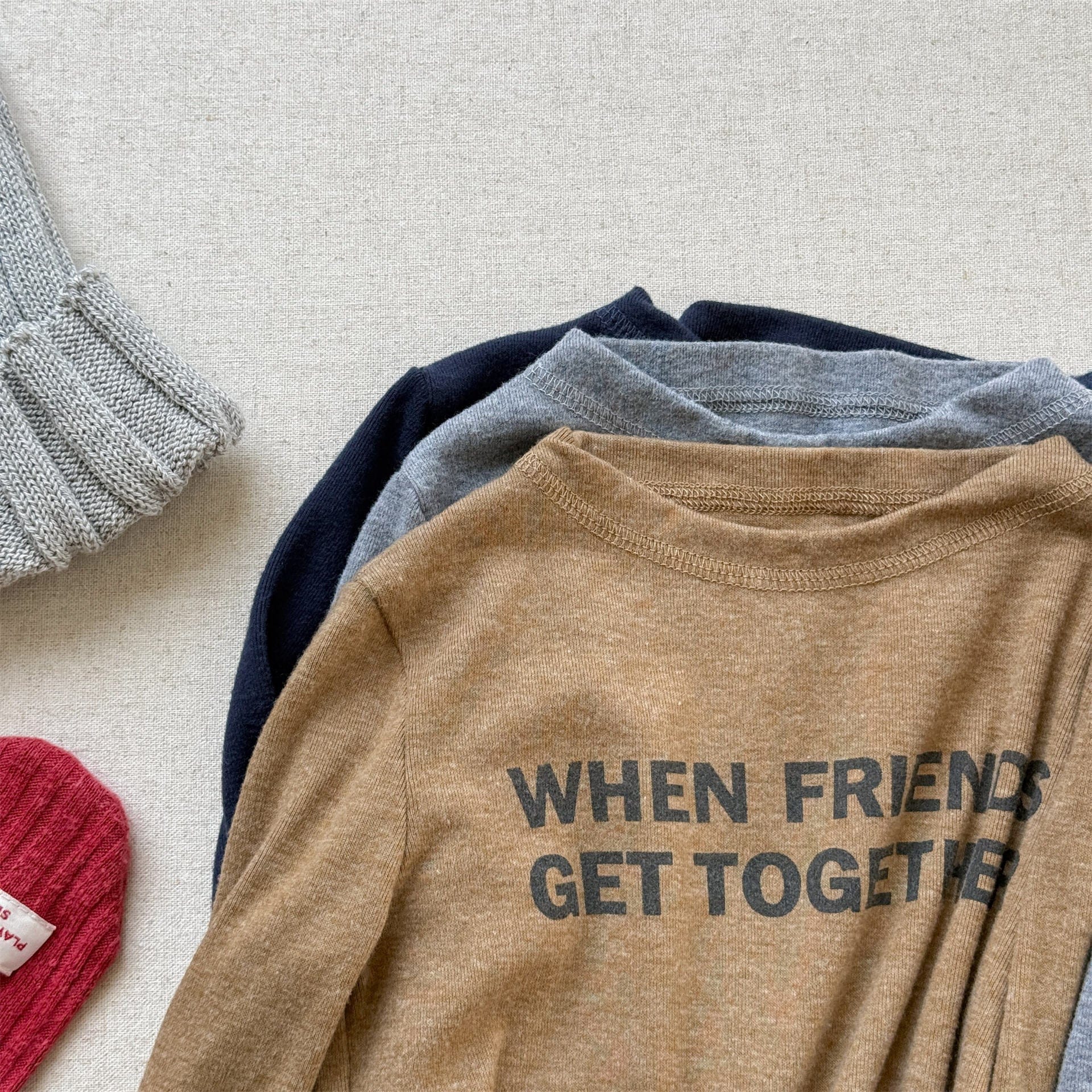 長袖Tシャツ ロゴプリント長袖Tシャツハイネックカットソー【mh0010913】