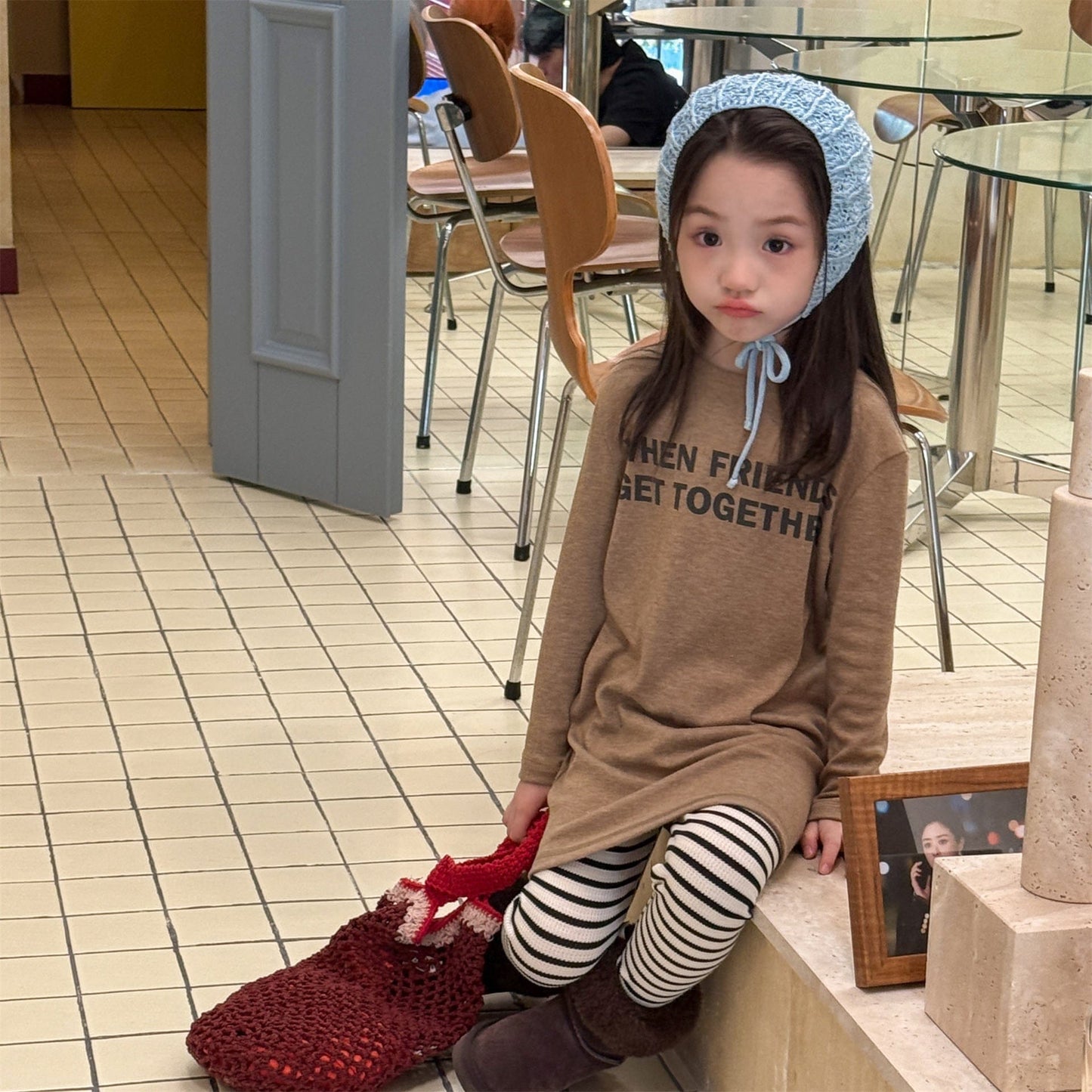 長袖Tシャツ ロゴプリント長袖Tシャツハイネックカットソー【mh0010913】